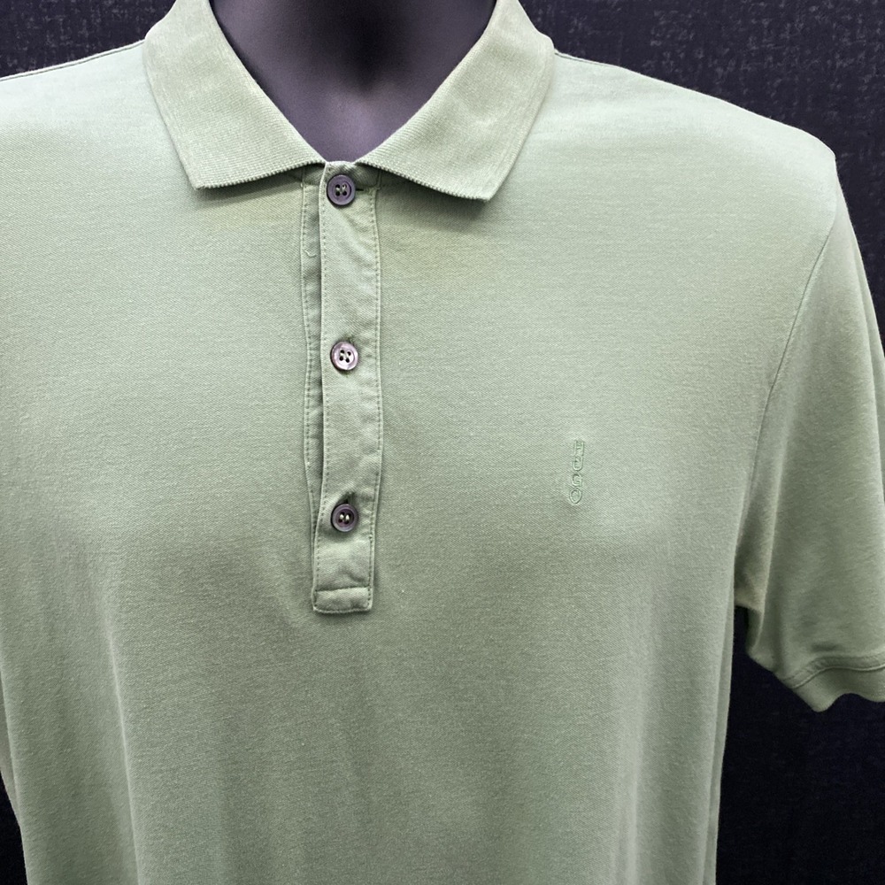 HUGO‎ BOSS Men's Red Label Polo Slim Fit Short Sleeve Green Polo Shirt Large